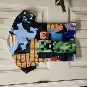 Minecraft likeness printed wrinkle free easy care shirt size 140 Use measurement
